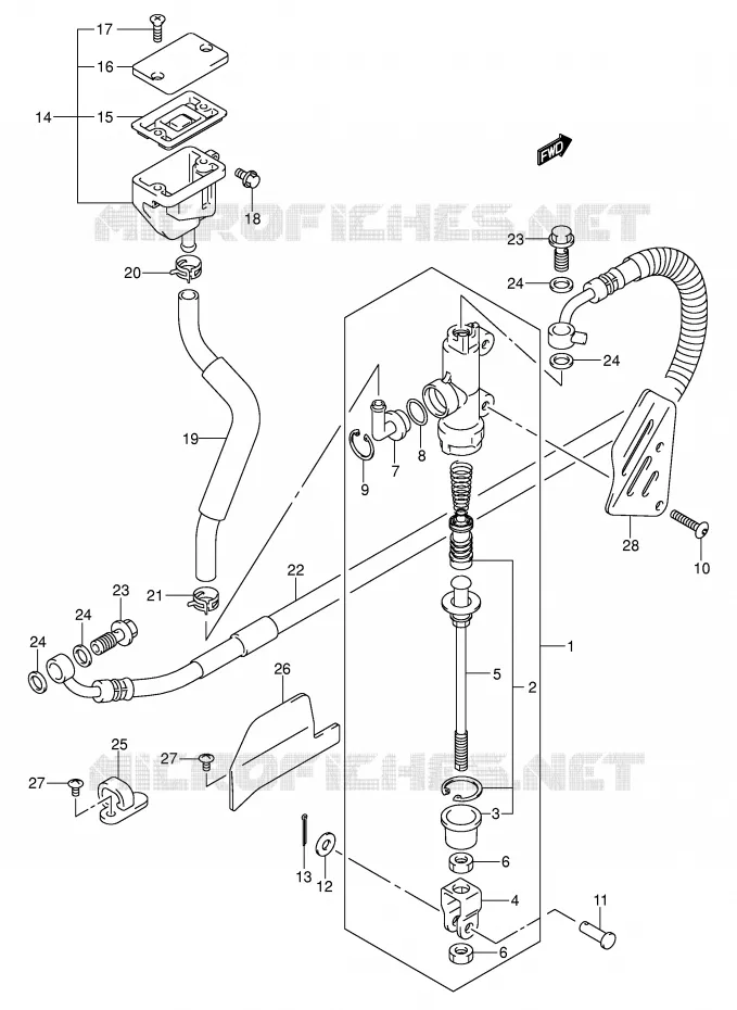 MAITRE CYLINDRE ARRIERE Suzuki MOTO 1000 V-STROM 2003  DL1000K3(E2)