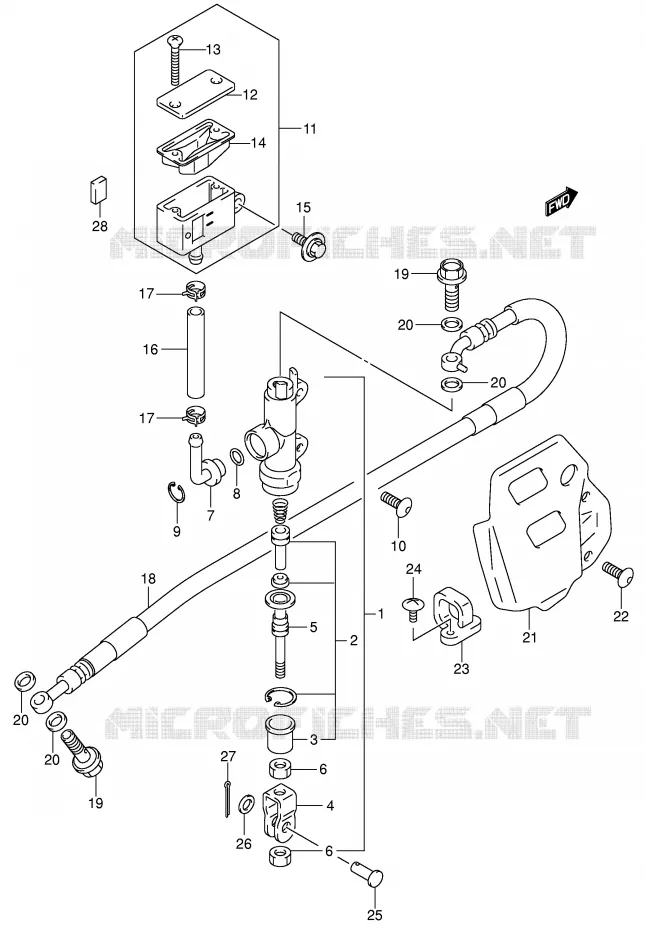 MAITRE CYLINDRE ARRIERE Suzuki MOTO 400 DR-Z 2004  DR-Z400K4(E1)