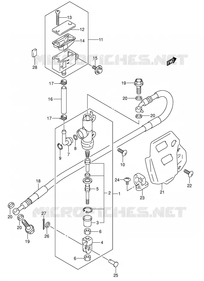MAITRE CYLINDRE ARRIERE Suzuki MOTO 400 DR-Z 2007  DR-Z400EK7(E1)