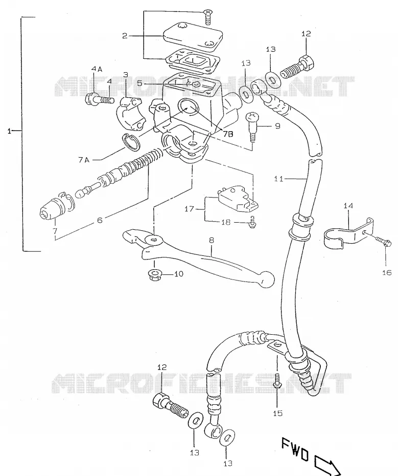 MAITRE CYLINDRE AVANT (AJP) Suzuki SCOOTER 50 KATANA 2001  AY50K1(V/W/X/Y)