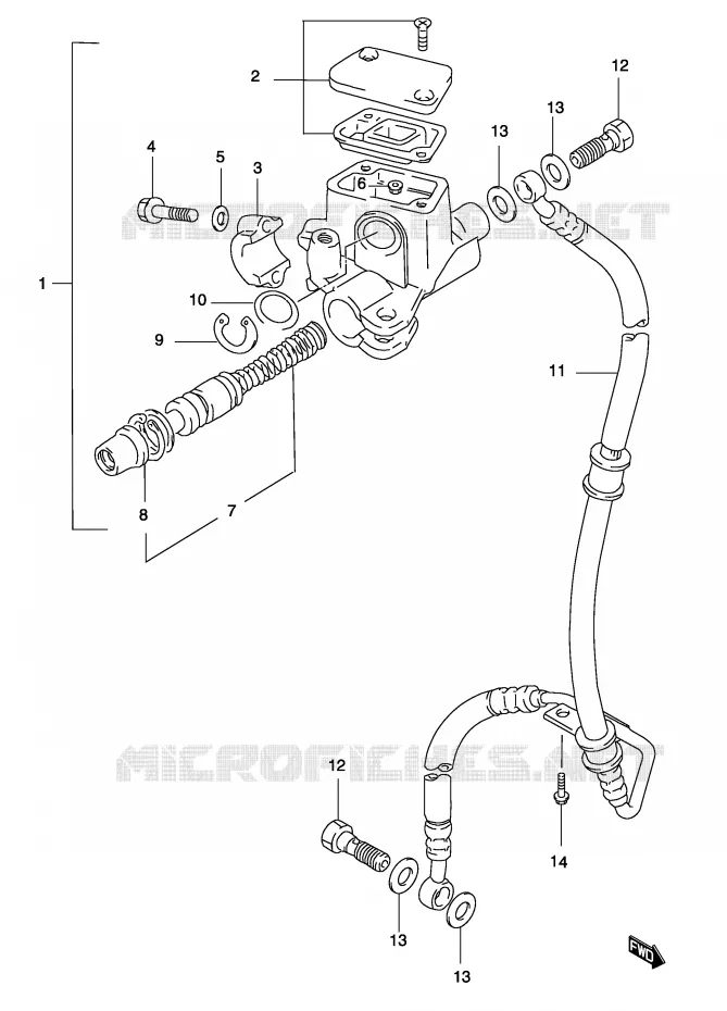 MAITRE CYLINDRE AVANT (AJP) Suzuki SCOOTER 50 KATANA 2004  AY50WSK4(P19)