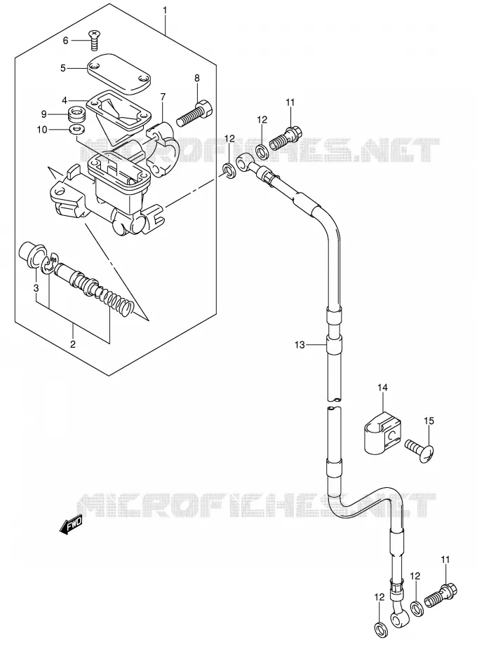 MAITRE CYLINDRE AVANT (E1,P37) Suzuki MOTO 400 DR-Z 2006  DR-Z400EK6(E1)