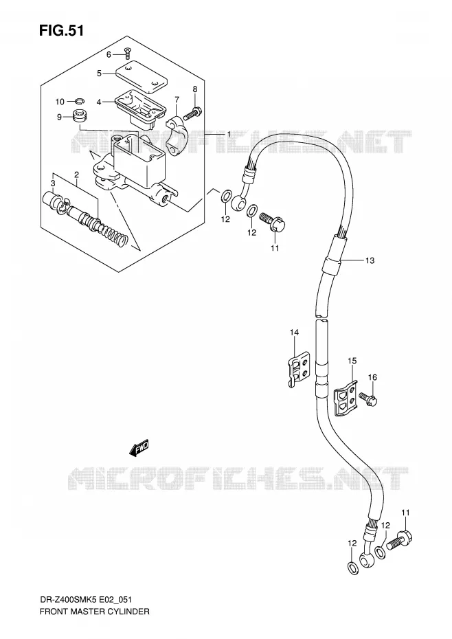 MAITRE CYLINDRE AVANT Suzuki MOTO 400 DR-Z 2007  DR-Z400SMUK7(E2)