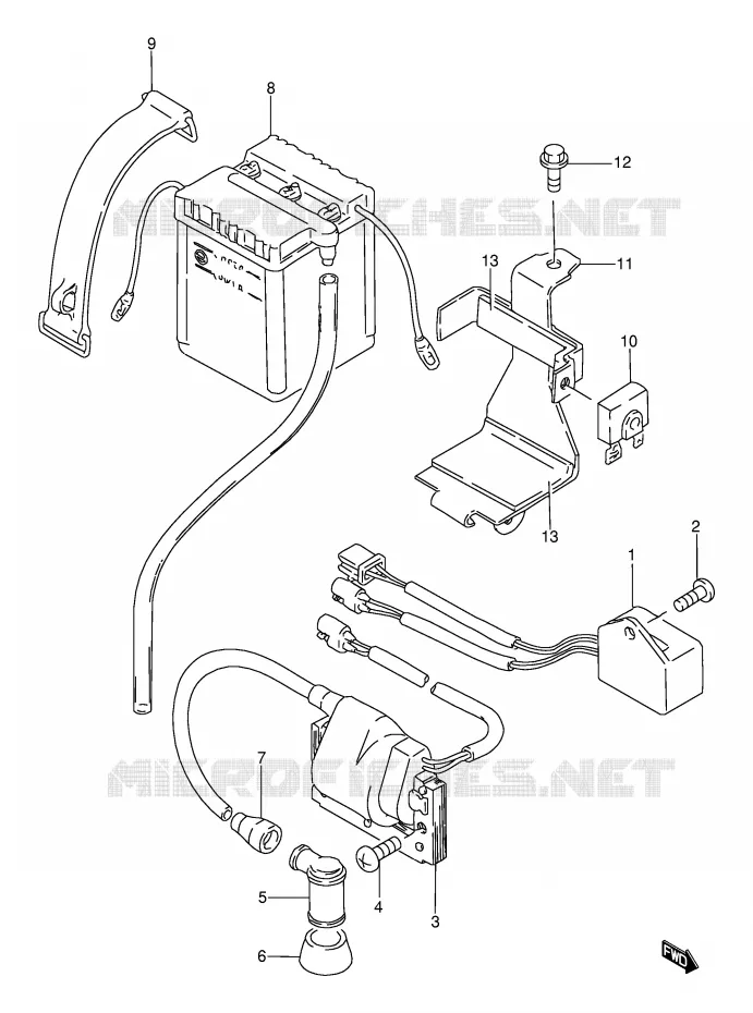 PARTIE ELECTRIQUE (P36) Suzuki MOTO 115 AP 1998  AX115SW(E71)