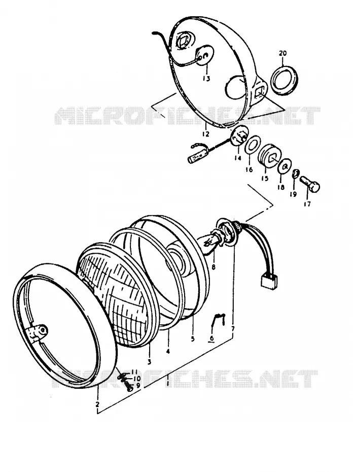 PHARE (A100M,N) Suzuki MOTO 100 A100 1990  A100L(K/L/M/N/4)