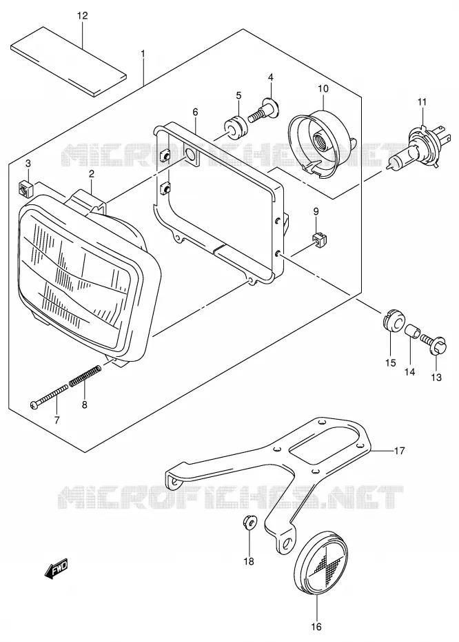 PHARE (DR-Z400EK2/EK3/EK4 E24) Suzuki MOTO 400 DR-Z 2000  DR-Z400Y(E1)