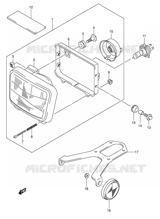 PHARE (DR-Z400EK5/K6/K7/K9 E24) Suzuki MOTO 400 DR-Z 2005  DR-Z400EK5(E1)