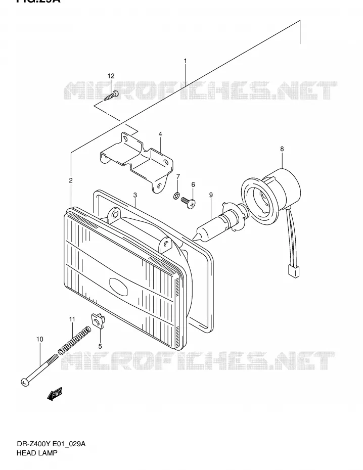 PHARE (MODELE K2/K3/K4) Suzuki MOTO 400 DR-Z 2003  DR-Z400EK3(E1)