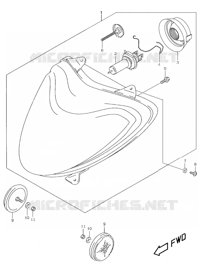 PHARE (model K1) Suzuki SCOOTER 50 KATANA 2000  AY50WRY(V/W/X/Y)