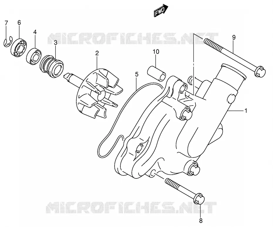 POMPE A EAU Suzuki MOTO 1000 V-STROM 2005  DL1000K5(E2)