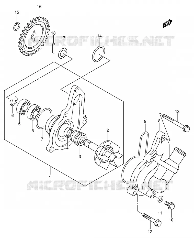 POMPE A EAU Suzuki MOTO 400 DR-Z 2002  DR-Z400SK2(E2)
