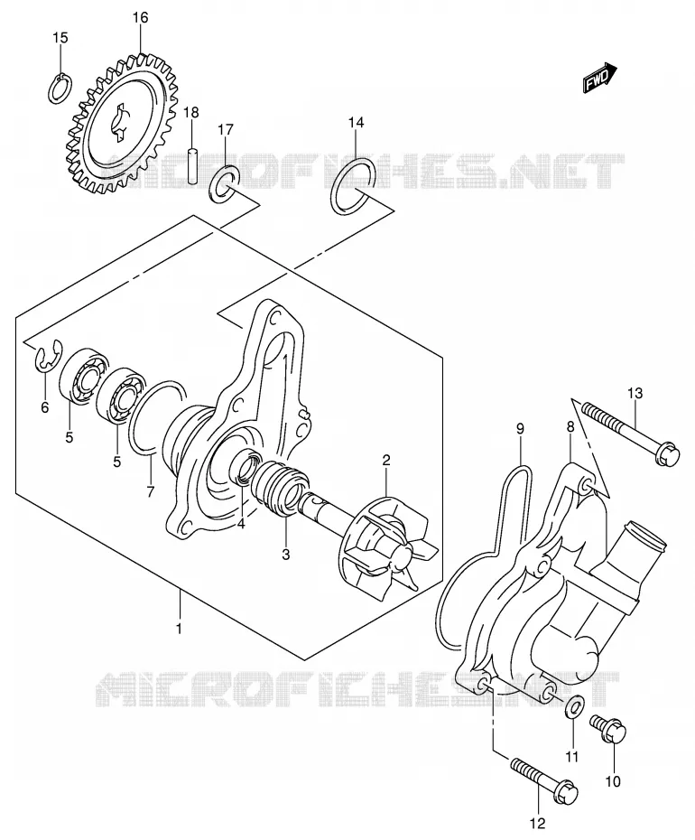 POMPE A EAU Suzuki MOTO 400 DR-Z 2004  DR-Z400K4(E1)