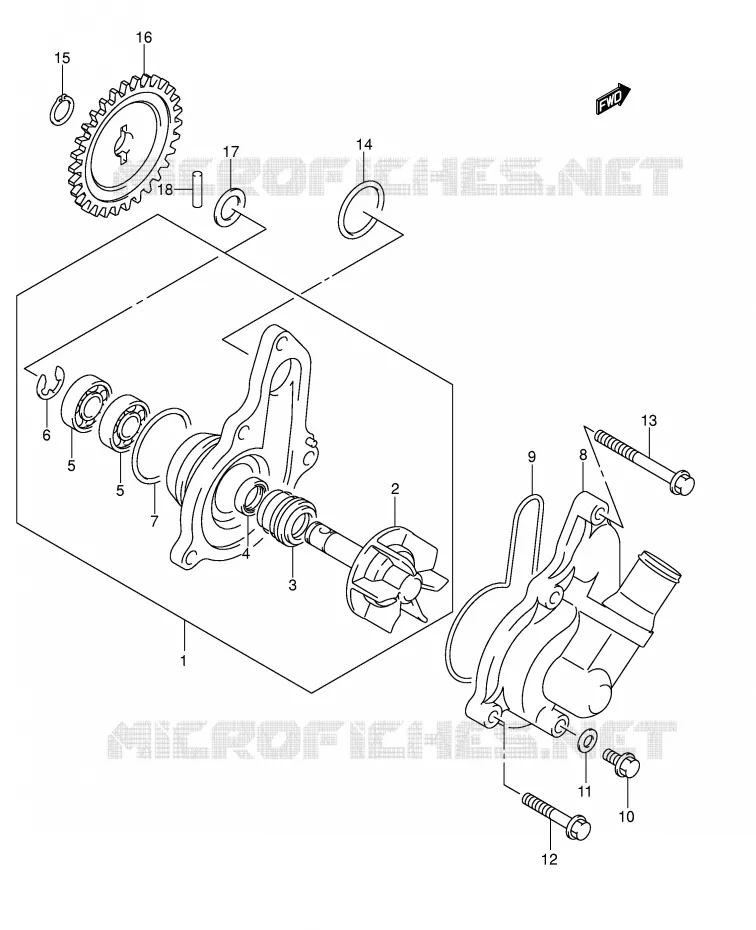 POMPE A EAU Suzuki MOTO 400 DR-Z 2007  DR-Z400EK7(E1)