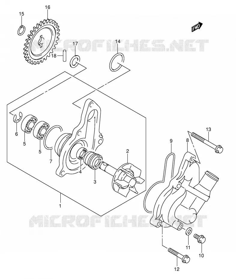 POMPE A EAU Suzuki MOTO 400 DR-Z 2007  DR-Z400SK7(E2)