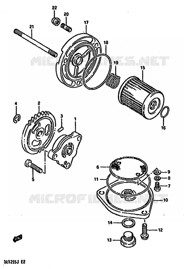 POMPE A HUILE Suzuki MOTO 125 DR 1987  DR125SH(F/H/J)