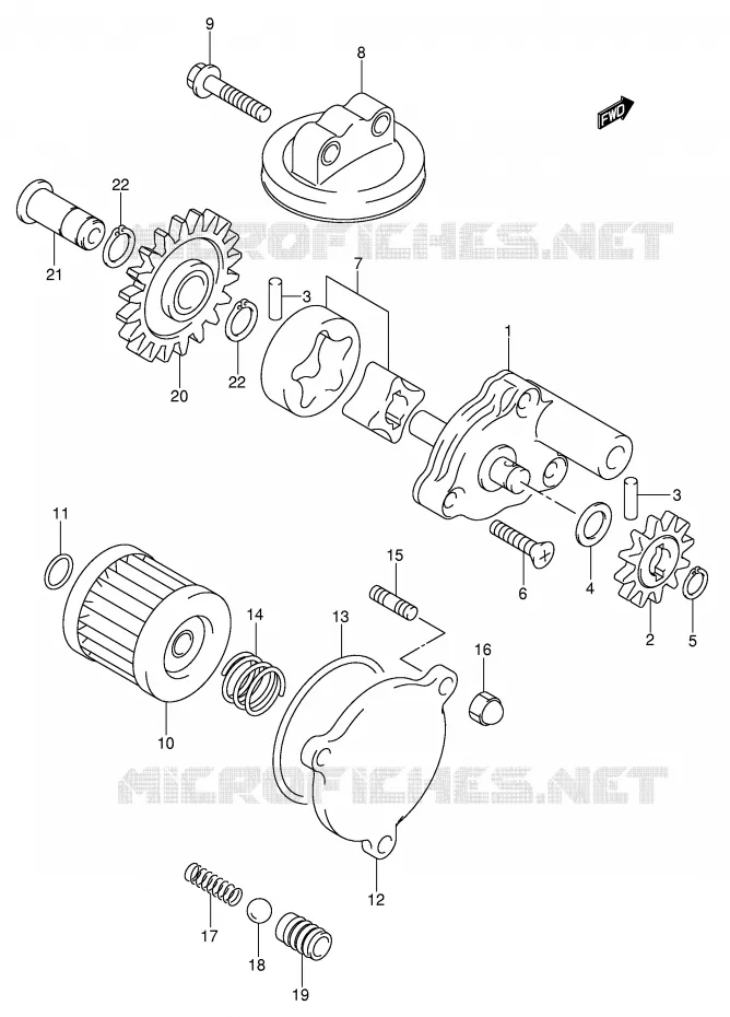 POMPE A HUILE Suzuki MOTO 400 DR-Z 2000  DR-Z400SY(E3/E28)