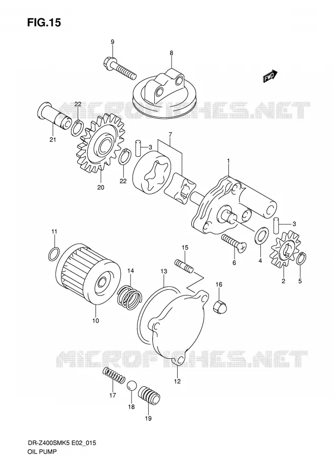 POMPE A HUILE Suzuki MOTO 400 DR-Z 2007  DR-Z400SMUK7(E2)