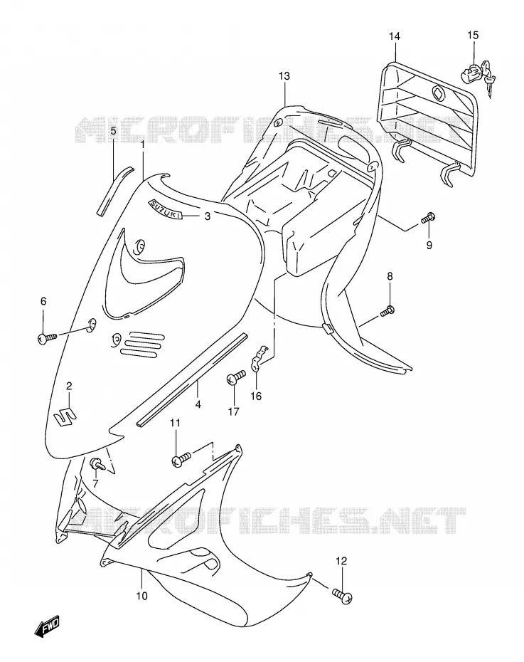 PROTEGE JAMBES (MODELE X/Y) Suzuki SCOOTER 125 BURGMAN 1998  AN125UW(E2)