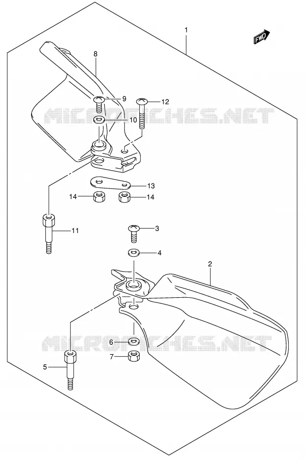 PROTEGES MAINS (MODELE K3/K4 OPT) Suzuki MOTO 400 DR-Z 2004  DR-Z400SK4(E3/E28)