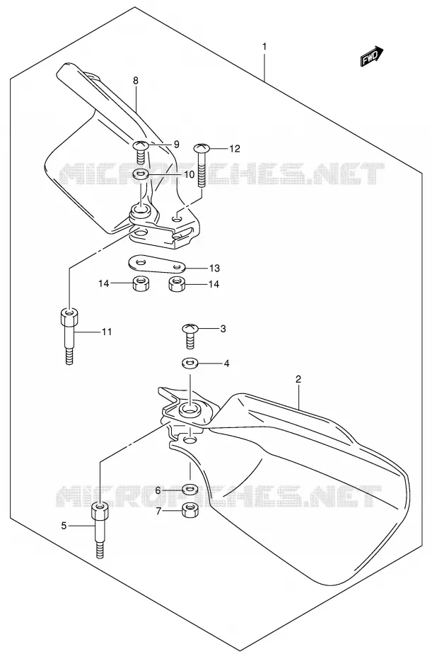 PROTEGES MAINS (MODELE Y/K1/K2 OPT) Suzuki MOTO 400 DR-Z 2004  DR-Z400SK4(E3/E28)