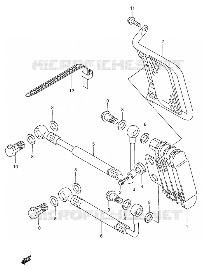 RADIATEUR D'HUILE Suzuki MOTO 200 DF 1999  DF200EX(E24)
