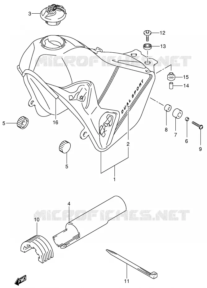 RESERVOIR D'ESSENCE (MODELE K1) Suzuki MOTO 400 DR-Z 2000  DR-Z400SY(E3/E28)