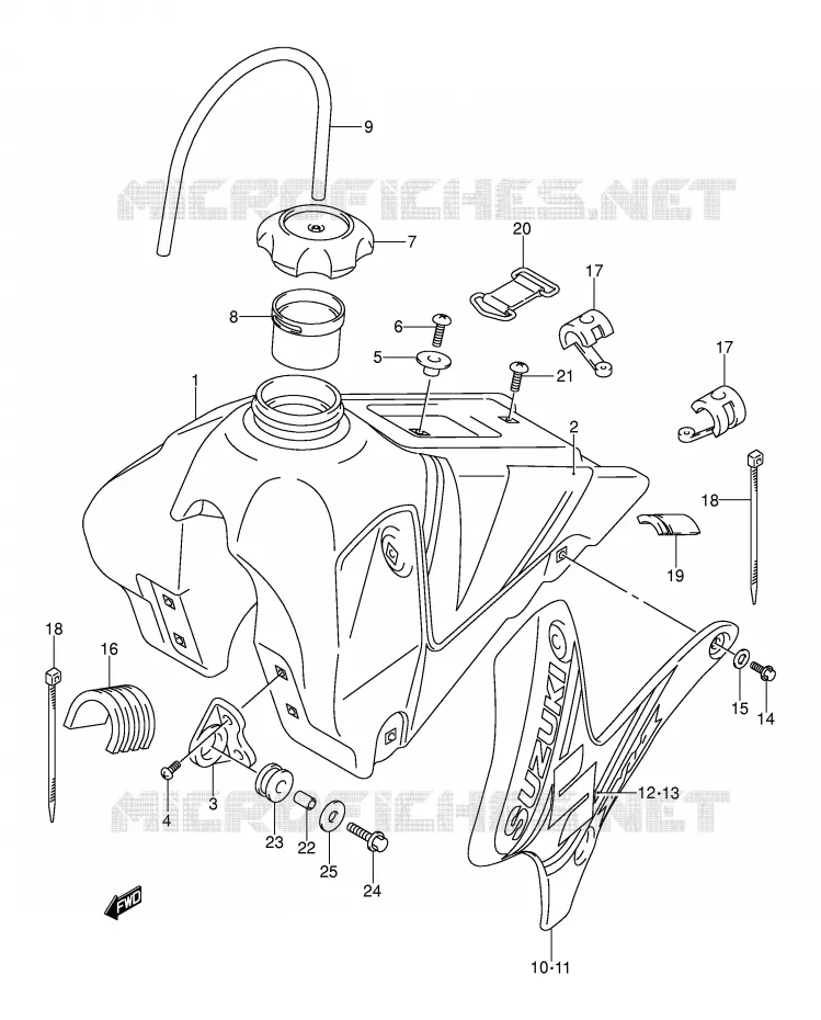RESERVOIR D'ESSENCE (MODELE K3) Suzuki MOTO 125 DR-Z 2003  DR-Z125K3(E3/E28)