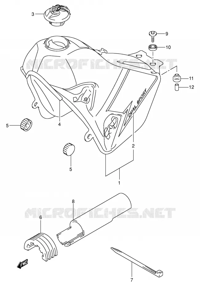 RESERVOIR D'ESSENCE (MODELE K3) Suzuki MOTO 400 DR-Z 2002  DR-Z400SK2(E2)