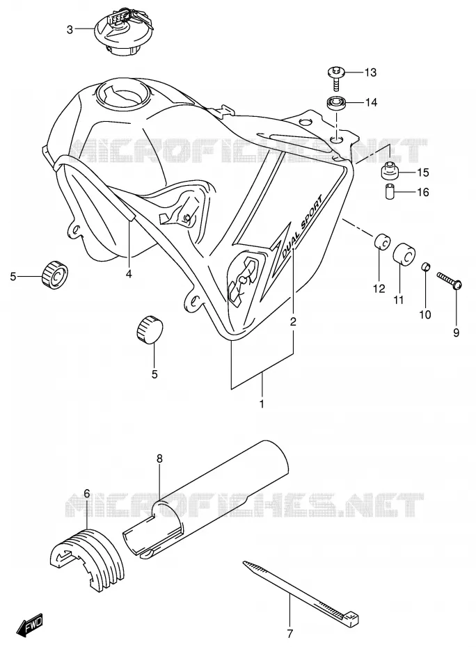 RESERVOIR D'ESSENCE (MODELE K3) Suzuki MOTO 400 DR-Z 2002  DR-Z400SK2(E3/E28)