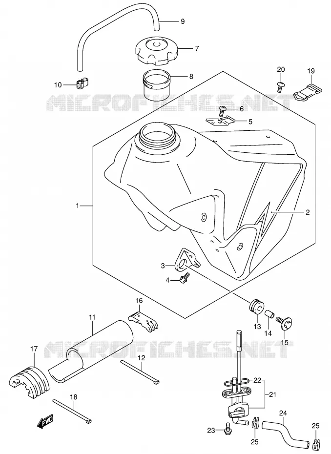 RESERVOIR D'ESSENCE (MODELE K3) Suzuki MOTO 400 DR-Z 2004  DR-Z400K4(E1)