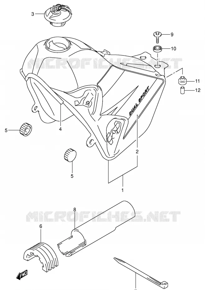 RESERVOIR D'ESSENCE (MODELE K4) Suzuki MOTO 400 DR-Z 2001  DR-Z400SK1(E2)