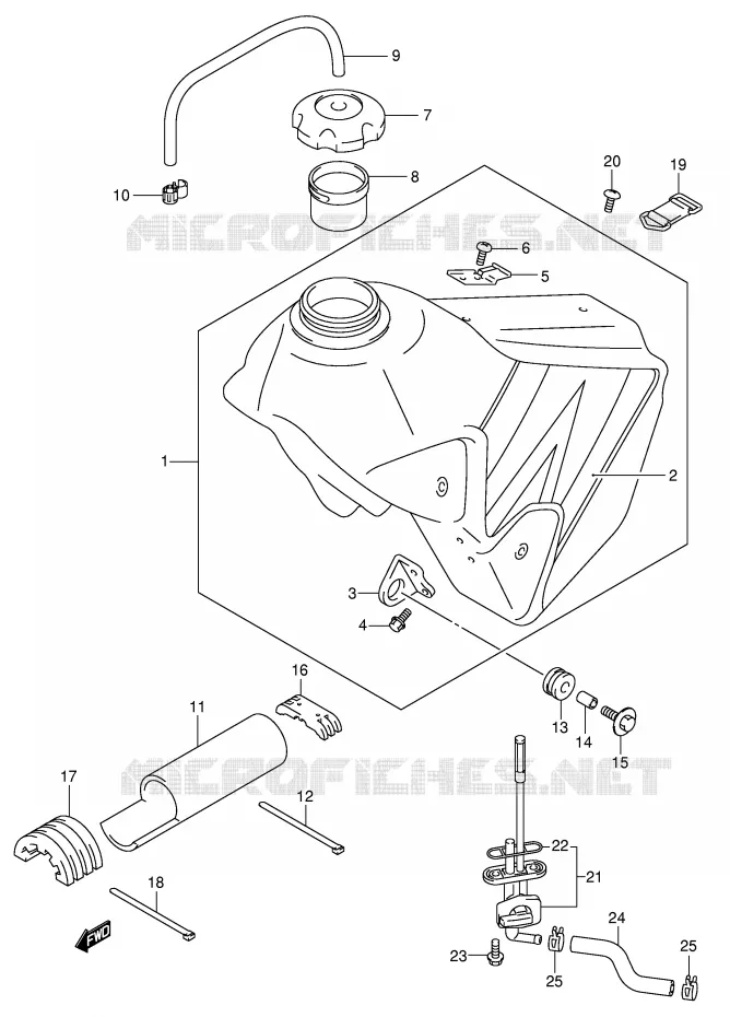 RESERVOIR D'ESSENCE (MODELE K4) Suzuki MOTO 400 DR-Z 2003  DR-Z400K3(E1)