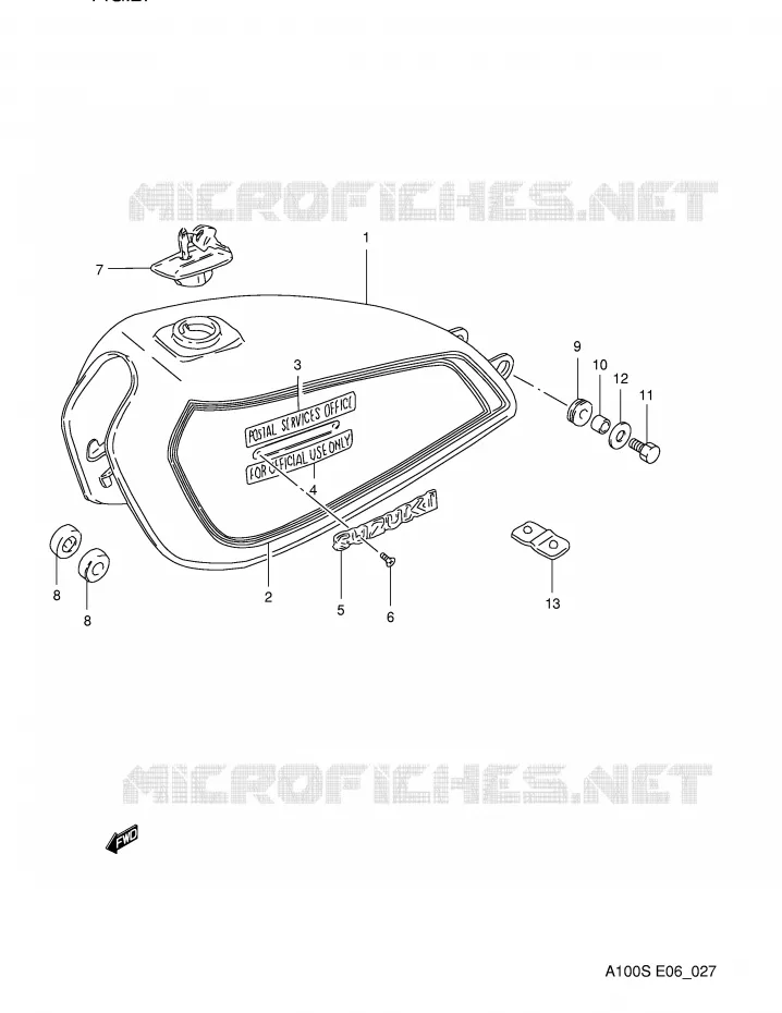 RESERVOIR D'ESSENCE Suzuki MOTO 100 A100 1994  A100R(E6)