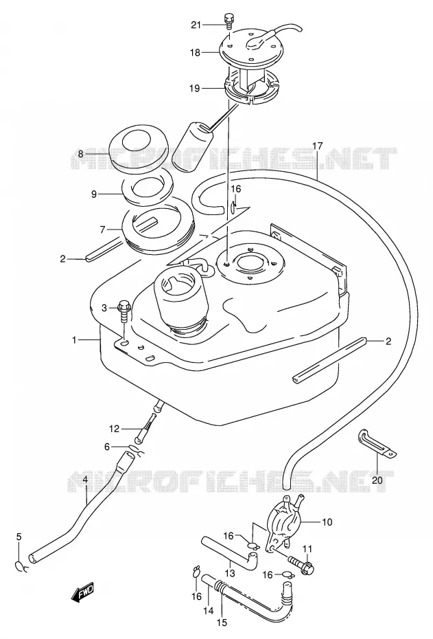 RESERVOIR D'ESSENCE Suzuki SCOOTER 50 AE 1995  AE50RS(E28)