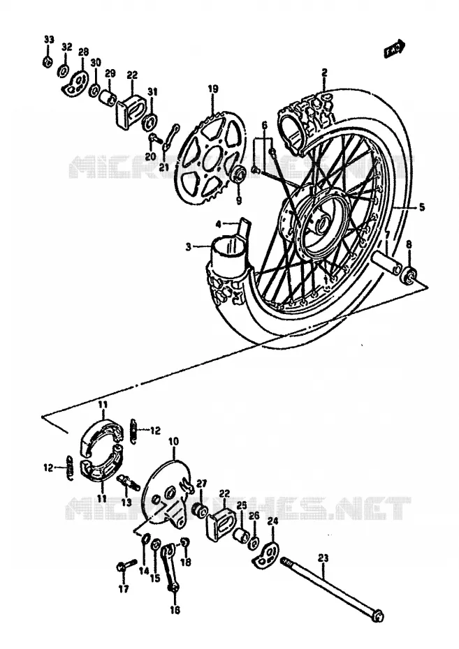 ROUE ARRIERE Suzuki MOTO 125 DR 1987  DR125SH(F/H/J)