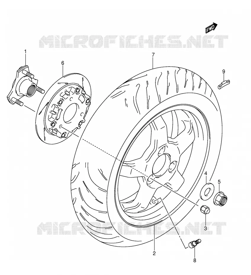 ROUE ARRIERE Suzuki SCOOTER 400 BURGMAN 2005  AN400K5(E2)