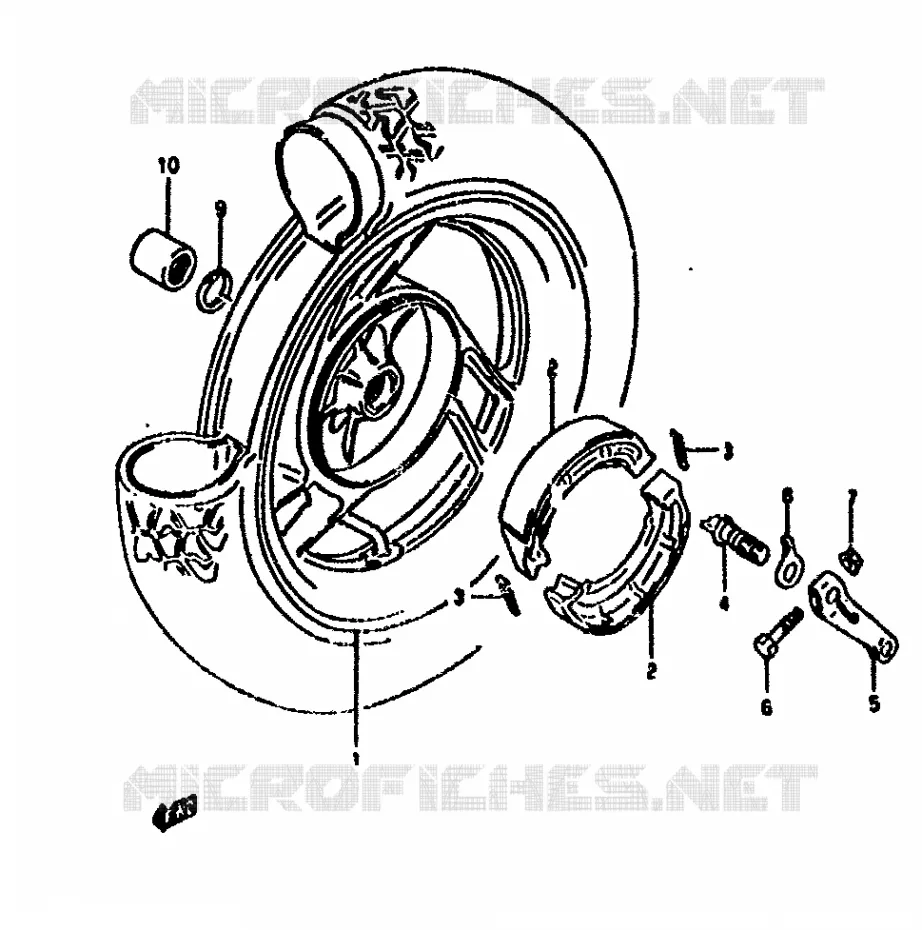 ROUE ARRIERE Suzuki SCOOTER 50 ADDRESS 1994  AH50R(N/R)