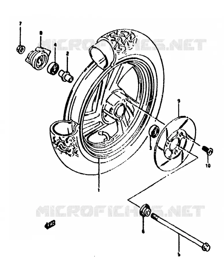 ROUE AVANT (P4 MODELE R,P34,P53 MODELE GR) Suzuki SCOOTER 50 ADDRESS 1994  AH50R(N/R)