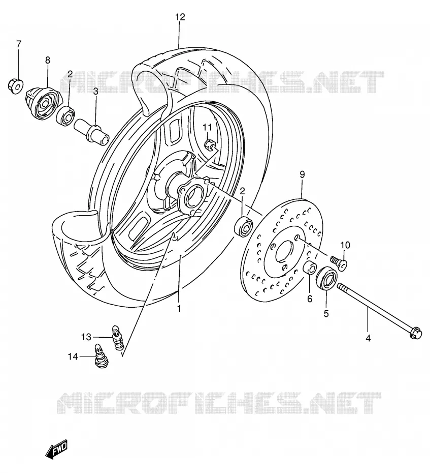 ROUE AVANT Suzuki SCOOTER 100 ADDRESS 1999  AG100X(E71)