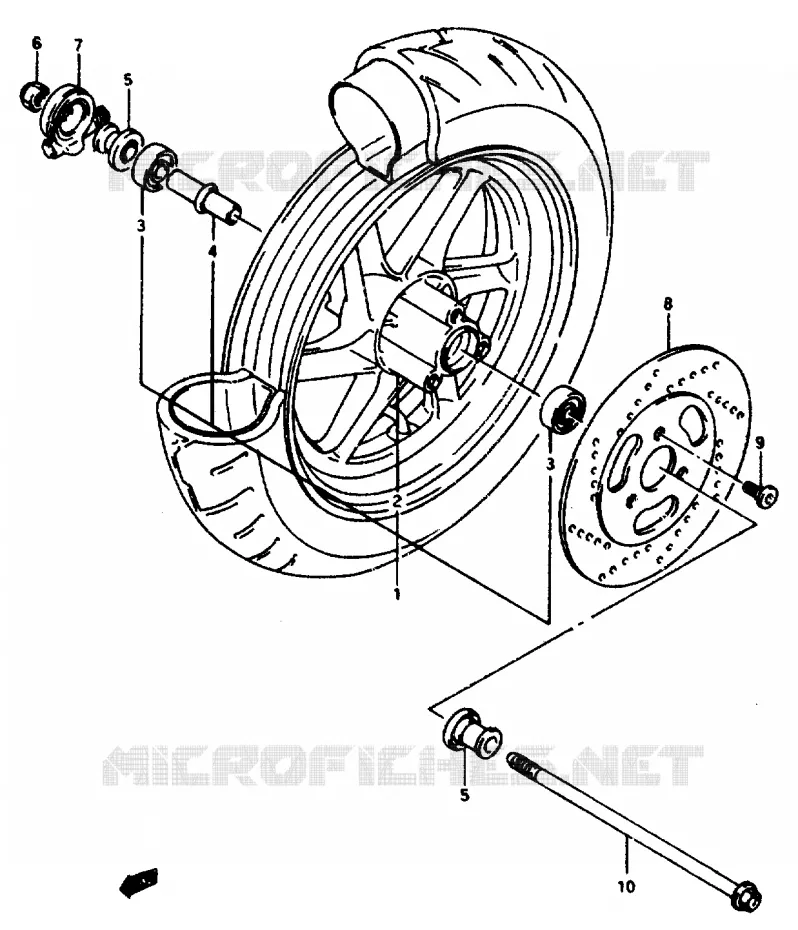 ROUE AVANT Suzuki SCOOTER 50 AP 1996  AP50T(R/S/T)