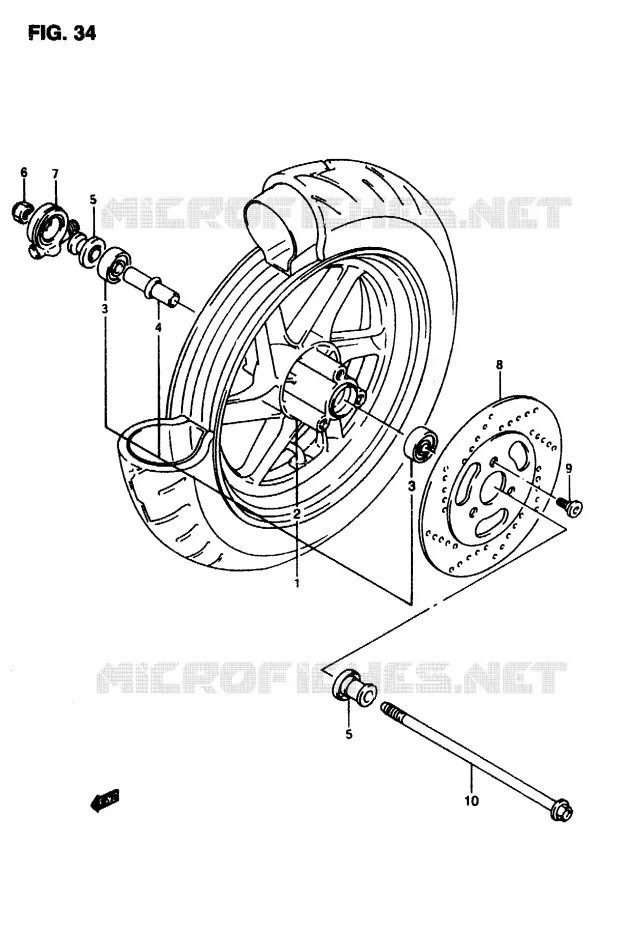 ROUE AVANT Suzuki SCOOTER 50 AP 1996  AP50T(T/7/V)