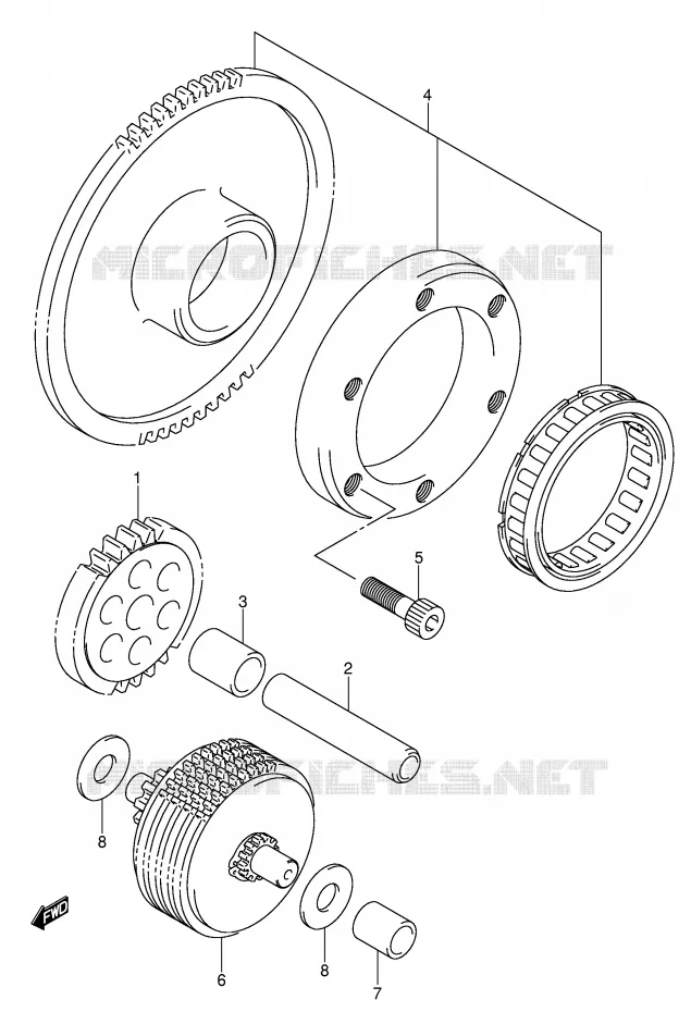 ROUE LIBRE DE DEMARREUR Suzuki MOTO 1000 V-STROM 2005  DL1000K5(E2)