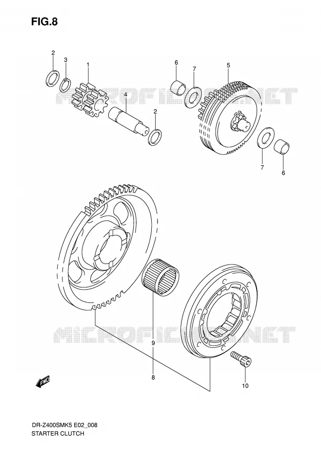 ROUE LIBRE DE DEMARREUR Suzuki MOTO 400 DR-Z 2005  DR-Z400SMUK5(E2)