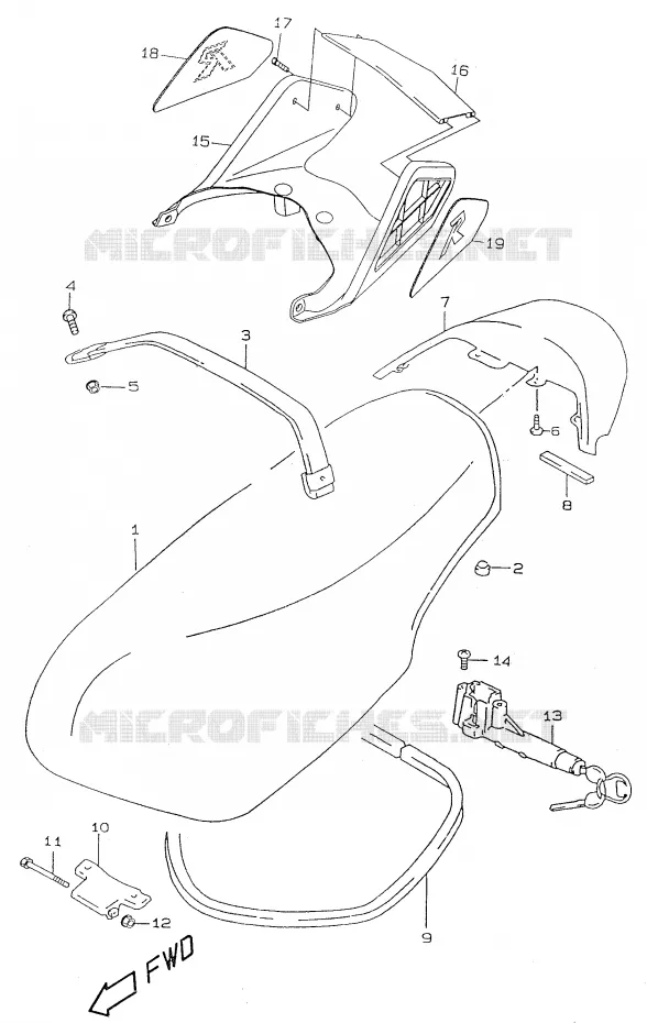 SELLE (model Y) Suzuki SCOOTER 50 KATANA 2000  AY50WRY(V/W/X/Y)