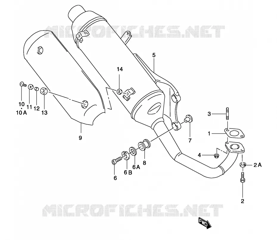 SILENCIEUX (MODELE K1/K2 P26) Suzuki SCOOTER 50 KATANA 2002  AY50K2(P19)
