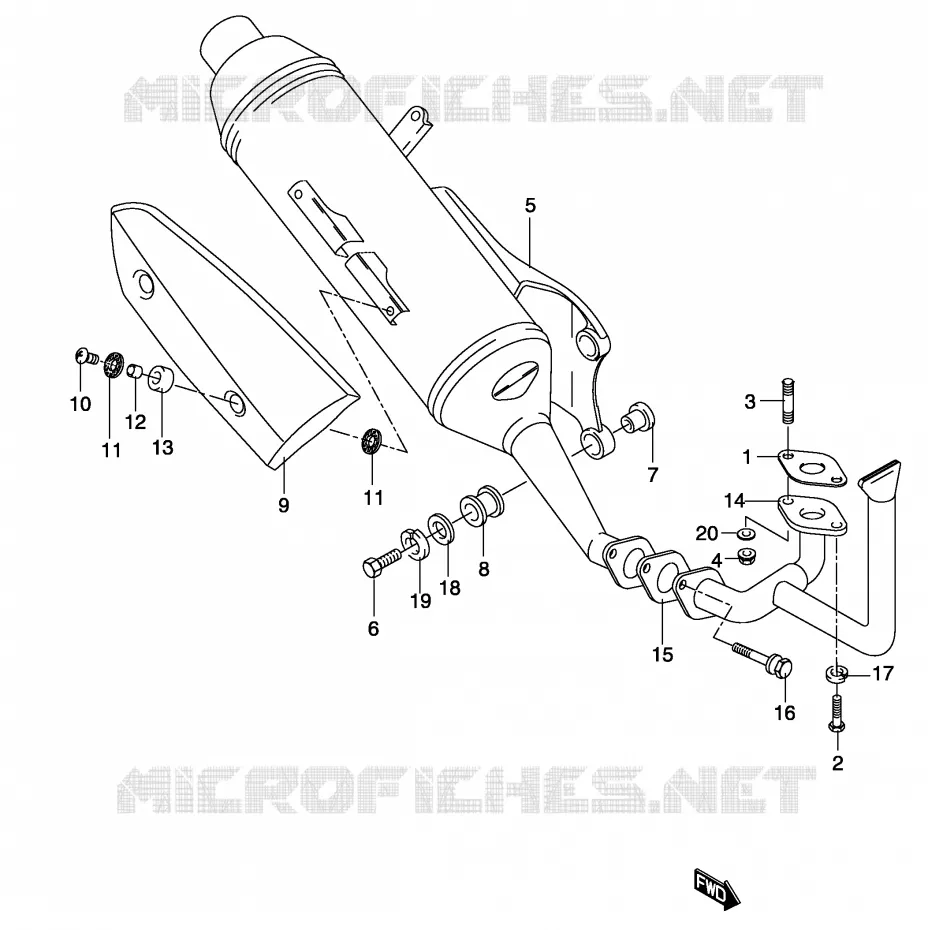 SILENCIEUX (MODELE K3/K4) Suzuki SCOOTER 50 KATANA 2002  AY50WRK2(P19)