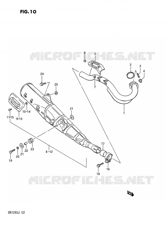 SILENCIEUX Suzuki MOTO 125 DR 1987  DR125SH(E2)
