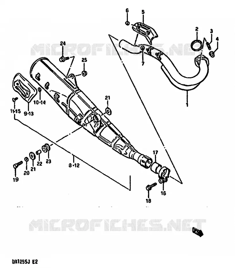 SILENCIEUX Suzuki MOTO 125 DR 1987  DR125SH(F/H/J)