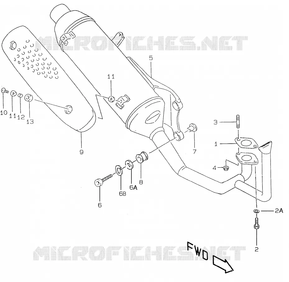 SILENCIEUX (model X/Y P26) Suzuki SCOOTER 50 KATANA 2000  AY50WRY(V/W/X/Y)