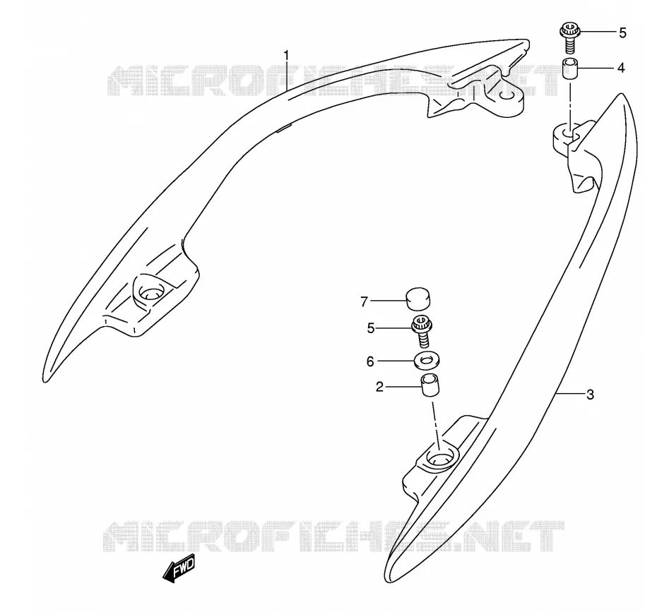 SUPPORT DOSSERET (SIDE)(MODELE K5/K6) Suzuki SCOOTER 250 BURGMAN 2003  AN250K3(E2)